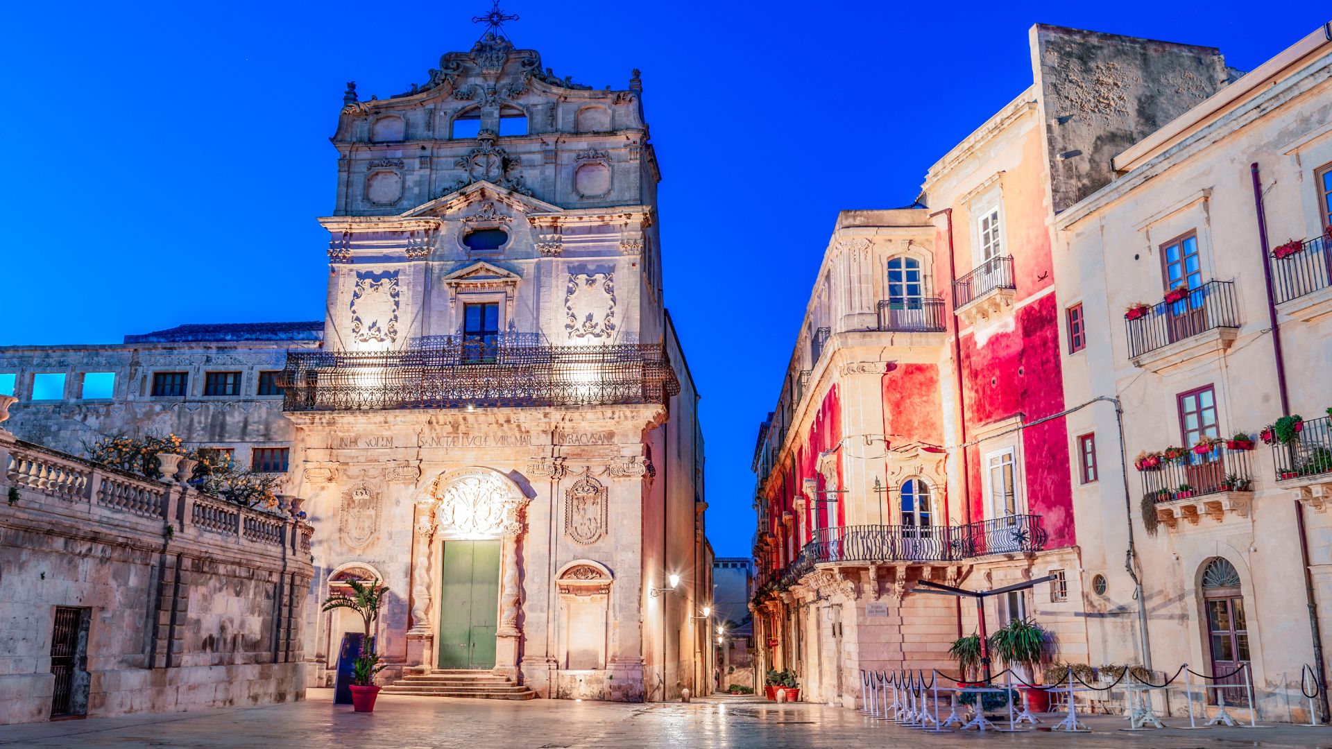 Siracusa, Sicily, Italy at night
